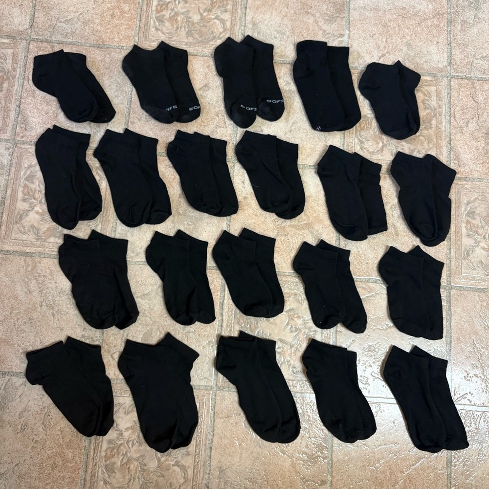 Womens Black Ankle Socks (21 Pairs)